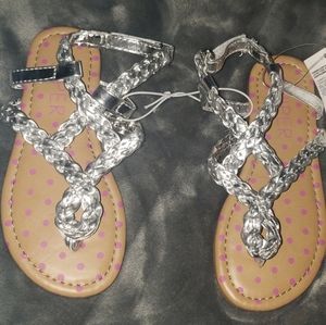 Toddler Girls Silver Piper sandals size 8,  NWT